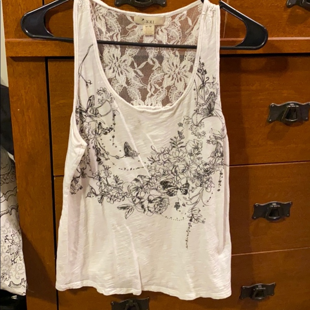 Butterfly Lace racer back tank top
